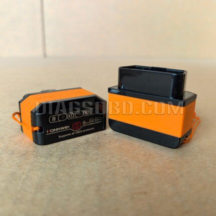 Konnwei KW906 Bluetooth v5.2 OBD2 Car Engine System Diagnostic Tool Scanner for Android/IOS (Black-Orange)