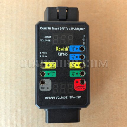 Kawish KW105 OBD Breakout Box and 24V to 12V Adapter Kawish Heavy Duty Truck adapter for Truck Converter Heavy Duty Vehicles