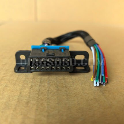 Universal OBD2 16pin Female Connector to Color Bare Wire OBDII J1962F Opening Cable 30cm DIY Extension Cable (YHB)