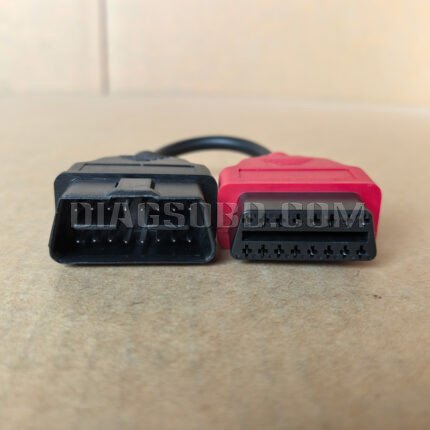 Fiat Ecu Scan Adapter Connector OBD2 16pin Cable (Red)