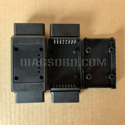 ELM327 OBD2 Connector Cover black colour with Enclosure J1962m Plug OBD II Male To Female Housing with straight pin one to one extension plug assembled removable connector plug Two with Open (YHB)