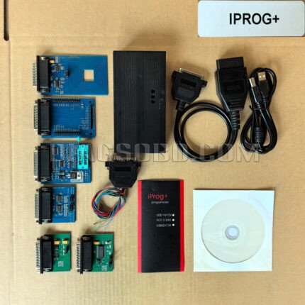 Iprog+ Key Programmer with 6 adapters Support IMMO + Reset Iprog Pro Car Radio Airbag Reset Dashboard Kilometer (T)