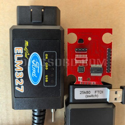 ELM327 USB v1.5 with switch PIC18F25K80+FTDI modified for Ford Forscan ELMconfig HS-CAN/MS-CAN (Ford Sticker) (T)