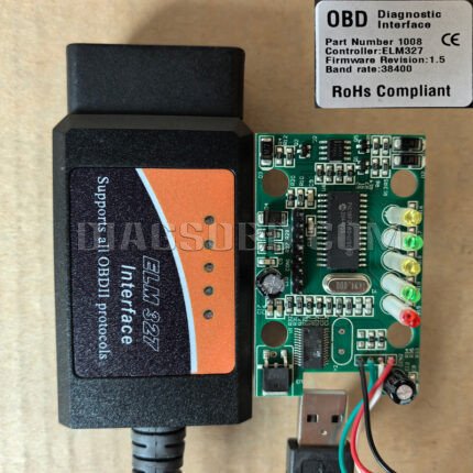 ELM327 USB v1.5 38400 PIC18F2480+FTDI FT232RL For Android OBD2 Scanner Diagnosis Tool OBD-II ELM 327